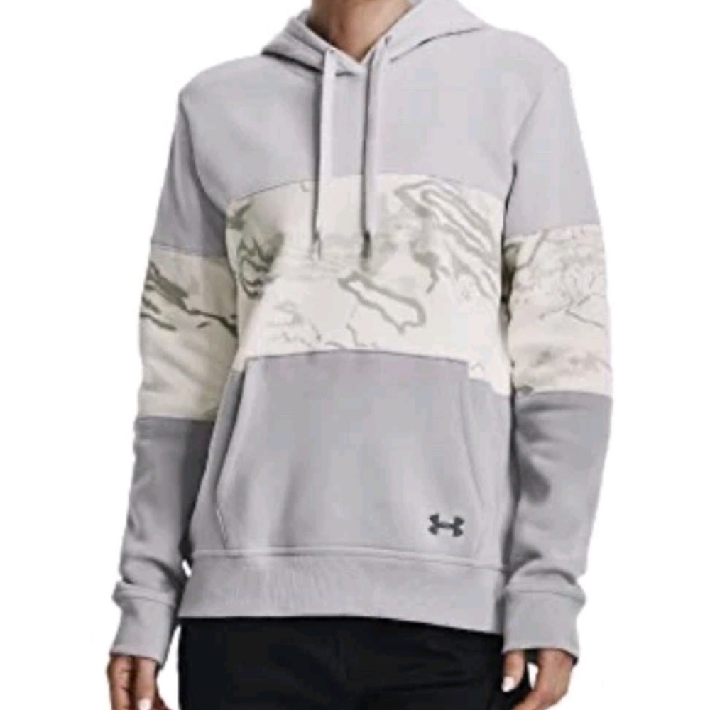Under Armor Women's Loose Fit Light Gray & White Hoodie Like New Size Small